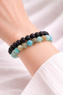 EEBracelet Onyx Agate Duo on a wrist against a white background