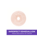 A collection of round gemstone medallions with a central hole in each. 