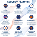 EEQUBE features infographic with icons and text on a white background

