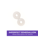 A collection of round gemstone medallions with a central hole in each. 