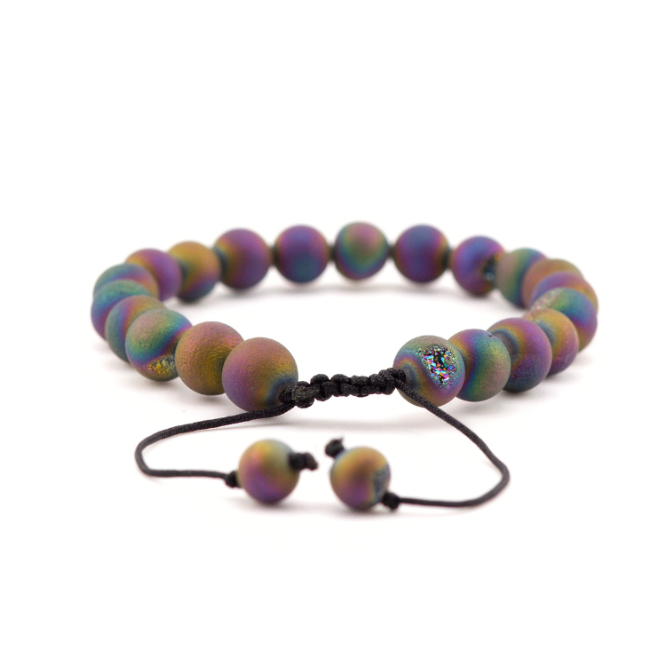 Peacock Druzy Agate EEBracelet bio-scalar enhanced wearable by EESystem